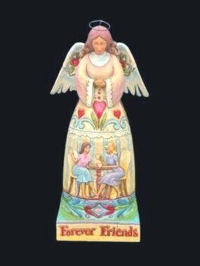 Vintage Jim Shore "Friendship Makes Life Worth Living" Angel Figurine Folk Art 9